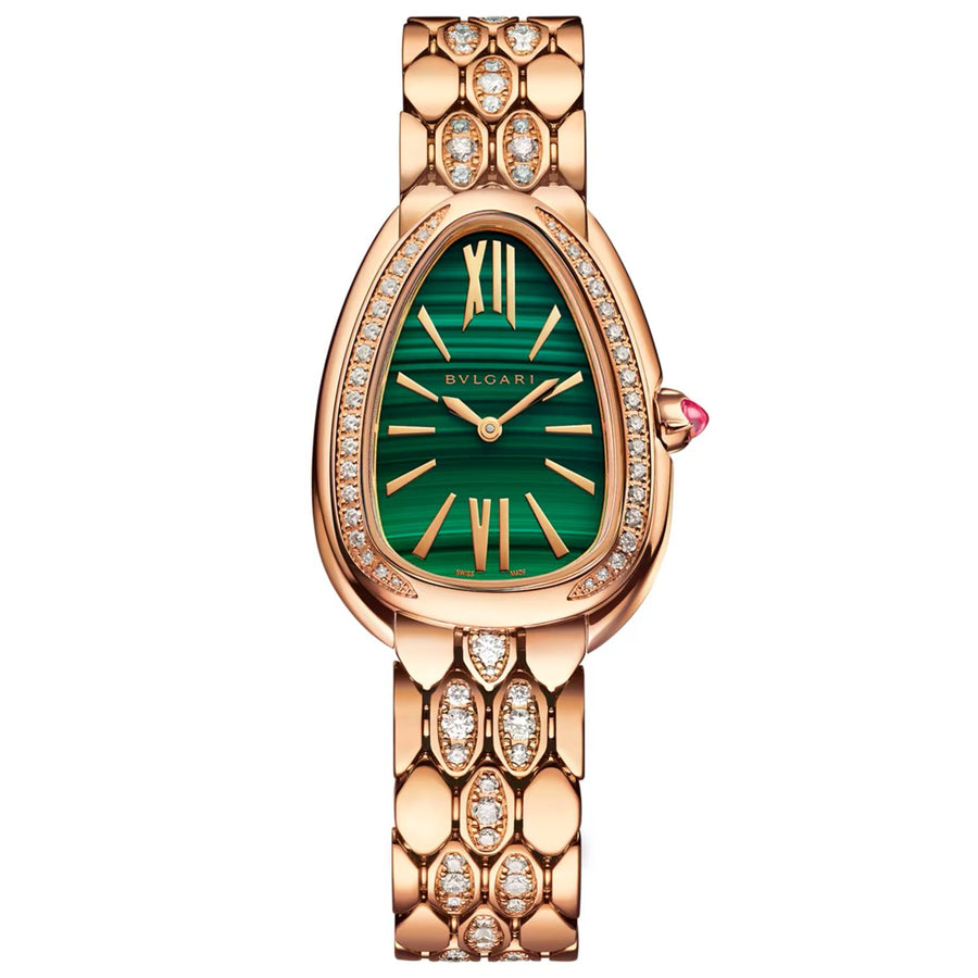 Bob Snake Soraya watch,Rose Gold ,Green Lacquered Dial,Moissanite — real photo 2