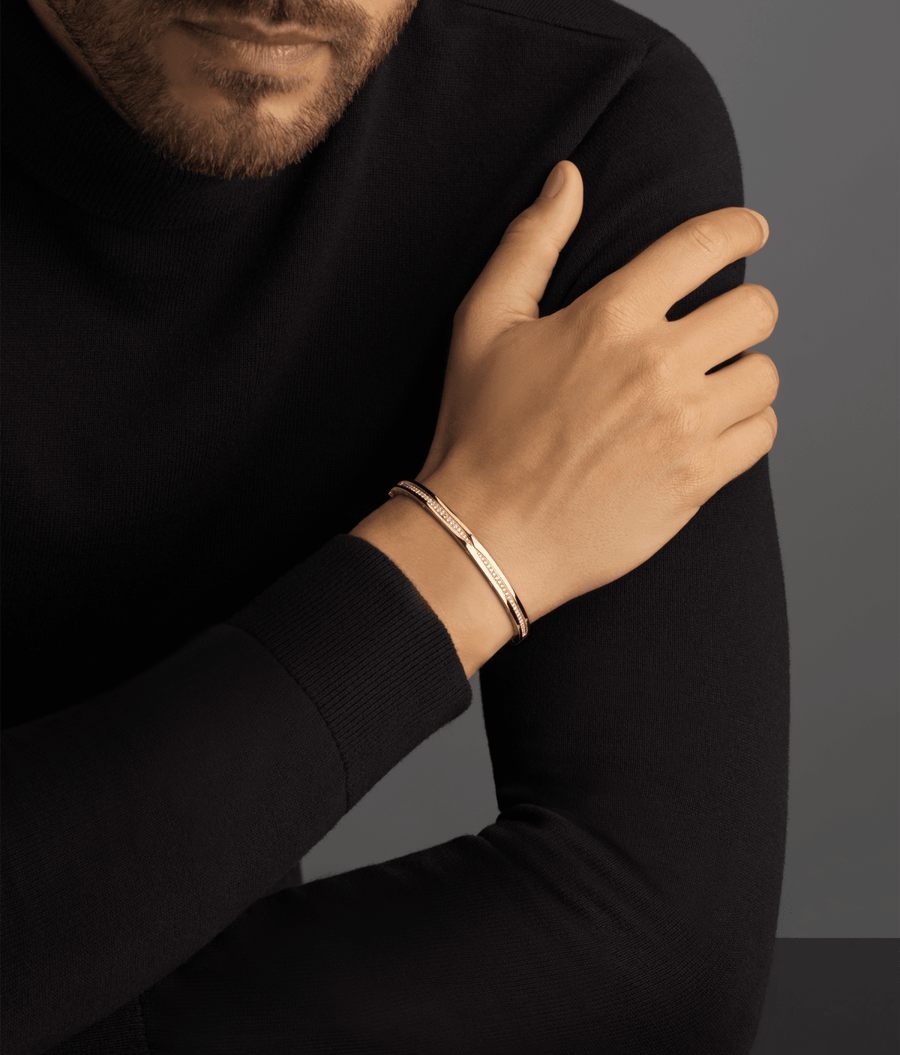 Bob Rollers Cordelia Bracelet,1 row moissanite| Yellow, Rose & White Gold — real photo 3