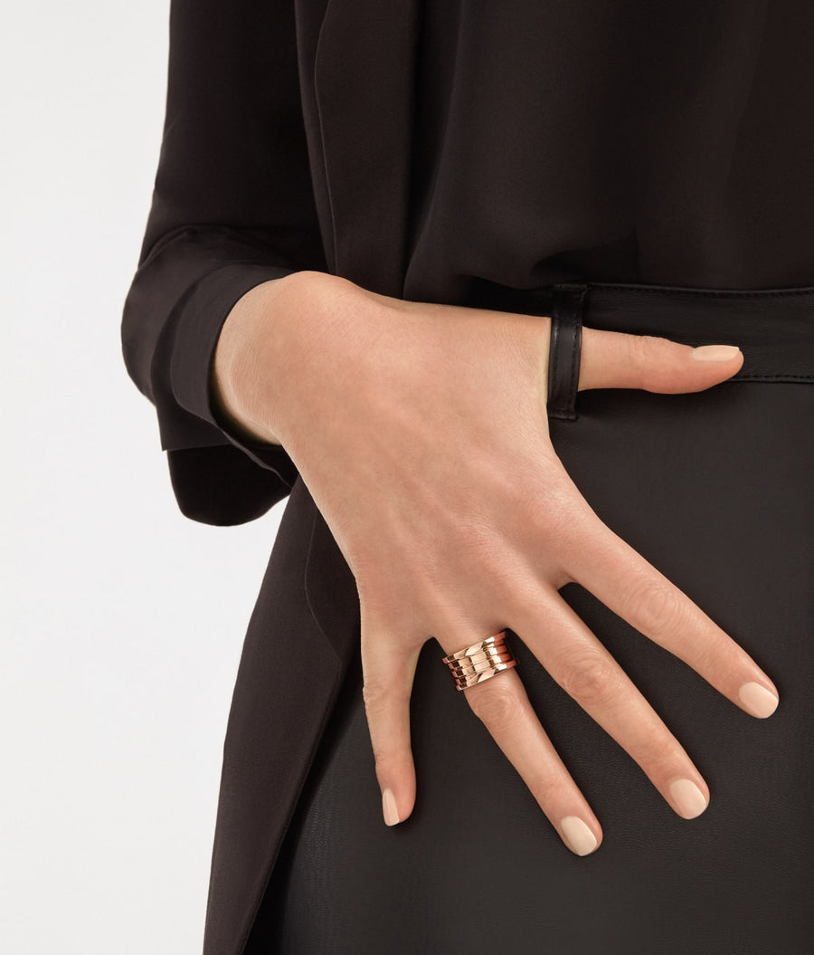 Lotteds Bob Rollers Marlo Band Ring,Plain| Yellow, Rose & White Gold — real photo 3