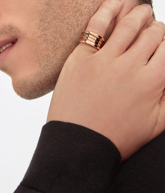 Lotteds Bob Rollers Marlo Band Ring,Plain| Yellow, Rose & White Gold — real photo 4