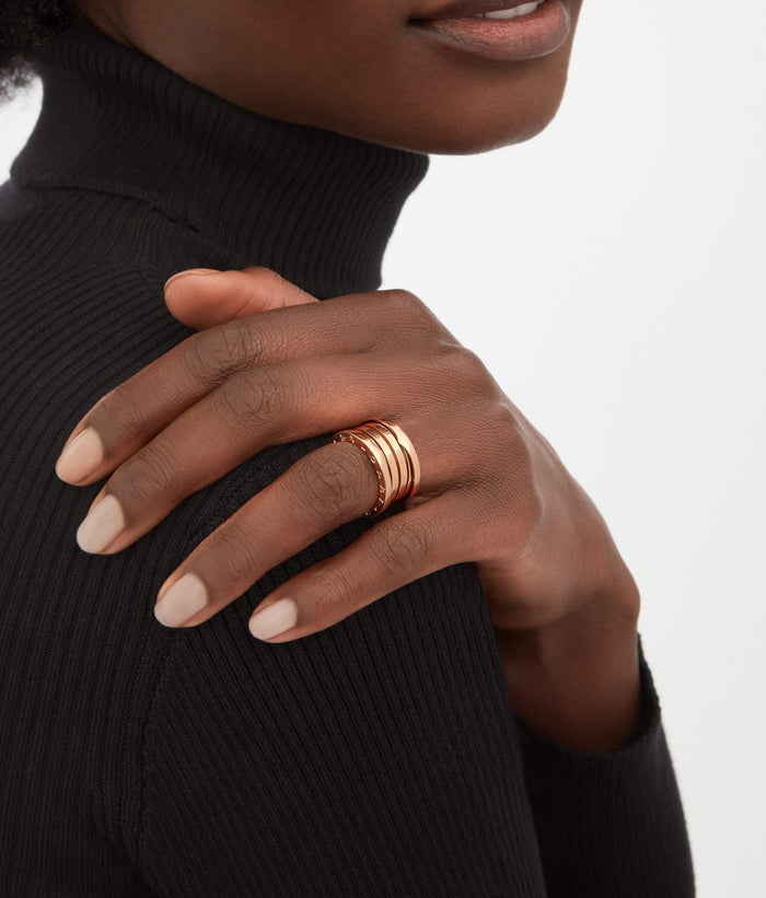 Lotteds Bob Rollers Marlo Band Ring,Plain| Yellow, Rose & White Gold — real photo 6