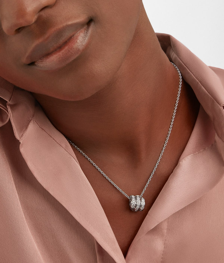 Bob Snake Giorno Triple Pendant – Full Moissanite Pavé | Yellow, Rose & White Gold — real photo 2