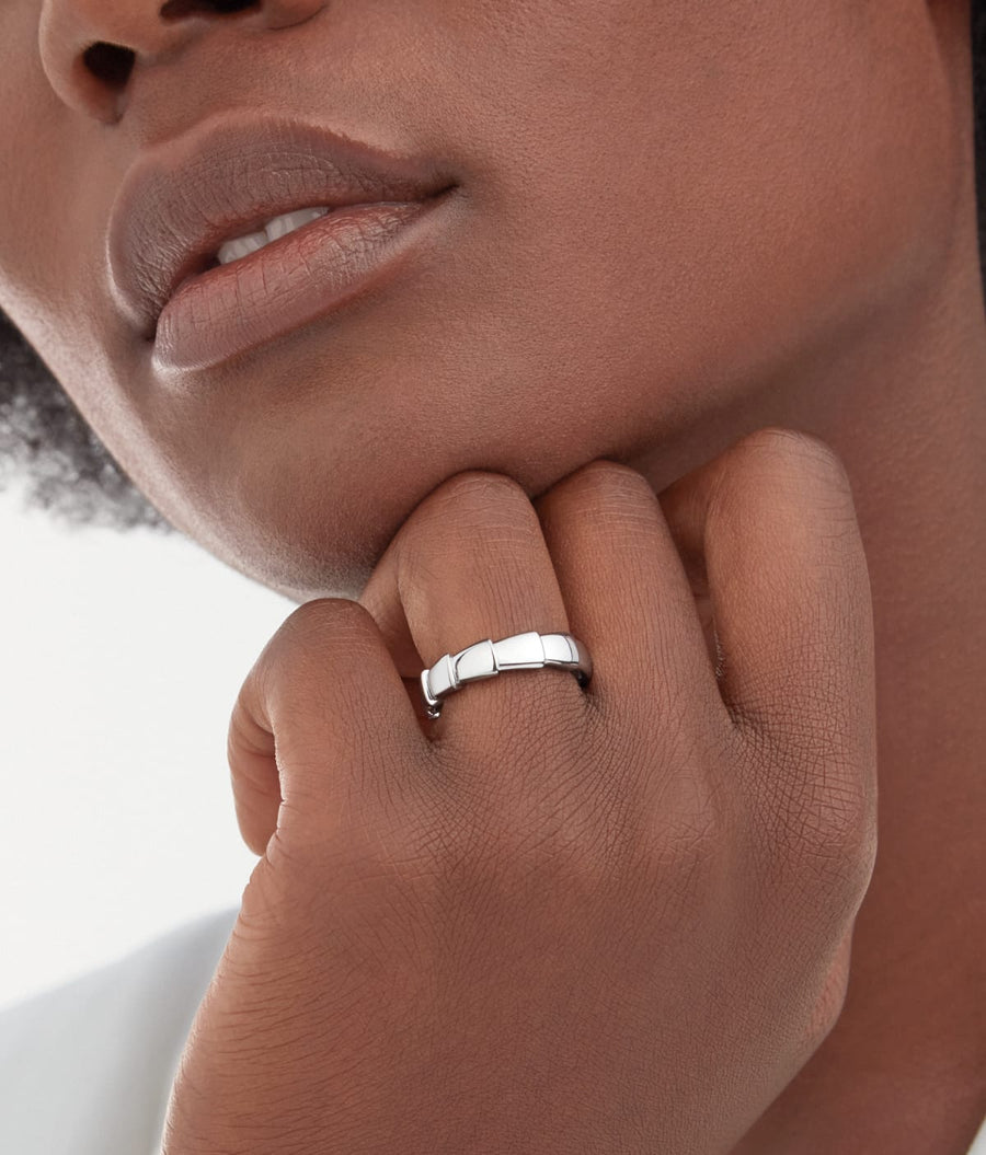 Bob Snake Orion Ring , Polished Modular Band | Yellow, Rose & White Gold — real photo 2