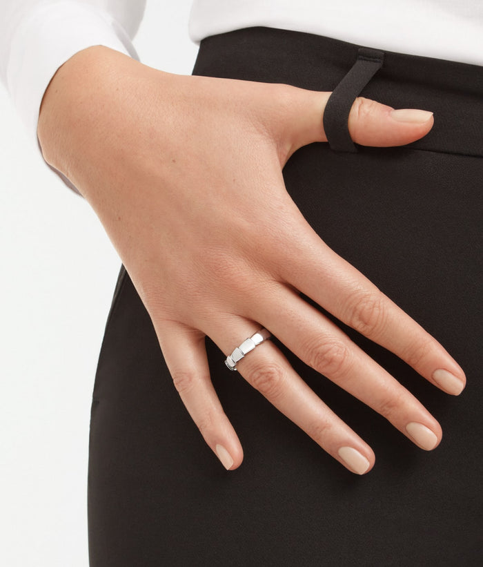 Bob Snake Orion Ring , Polished Modular Band | Yellow, Rose & White Gold — real photo 4