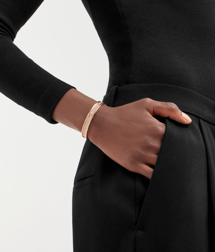 Bob Rollers Cordelia  Bracelet ,Moissanite,Large Model| Yellow, Rose & White Gold — real photo 6