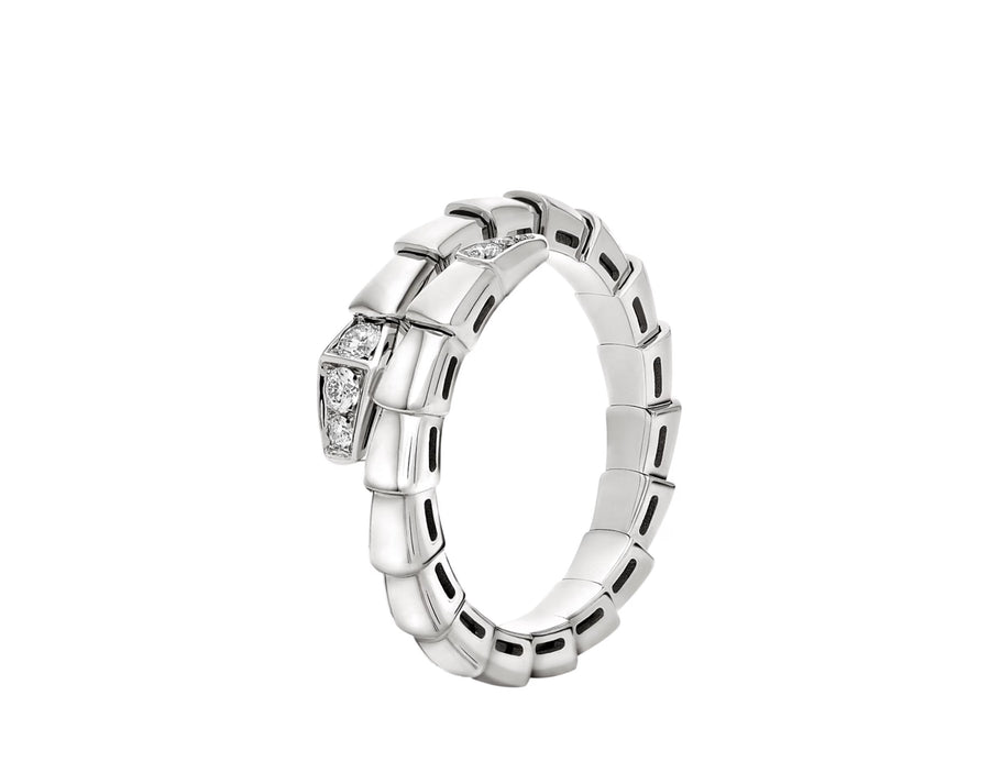 Bob Snake Giorno Open Ring – Moissanite Head & Tail in Yellow, Rose & White Gold Finish — real photo 1