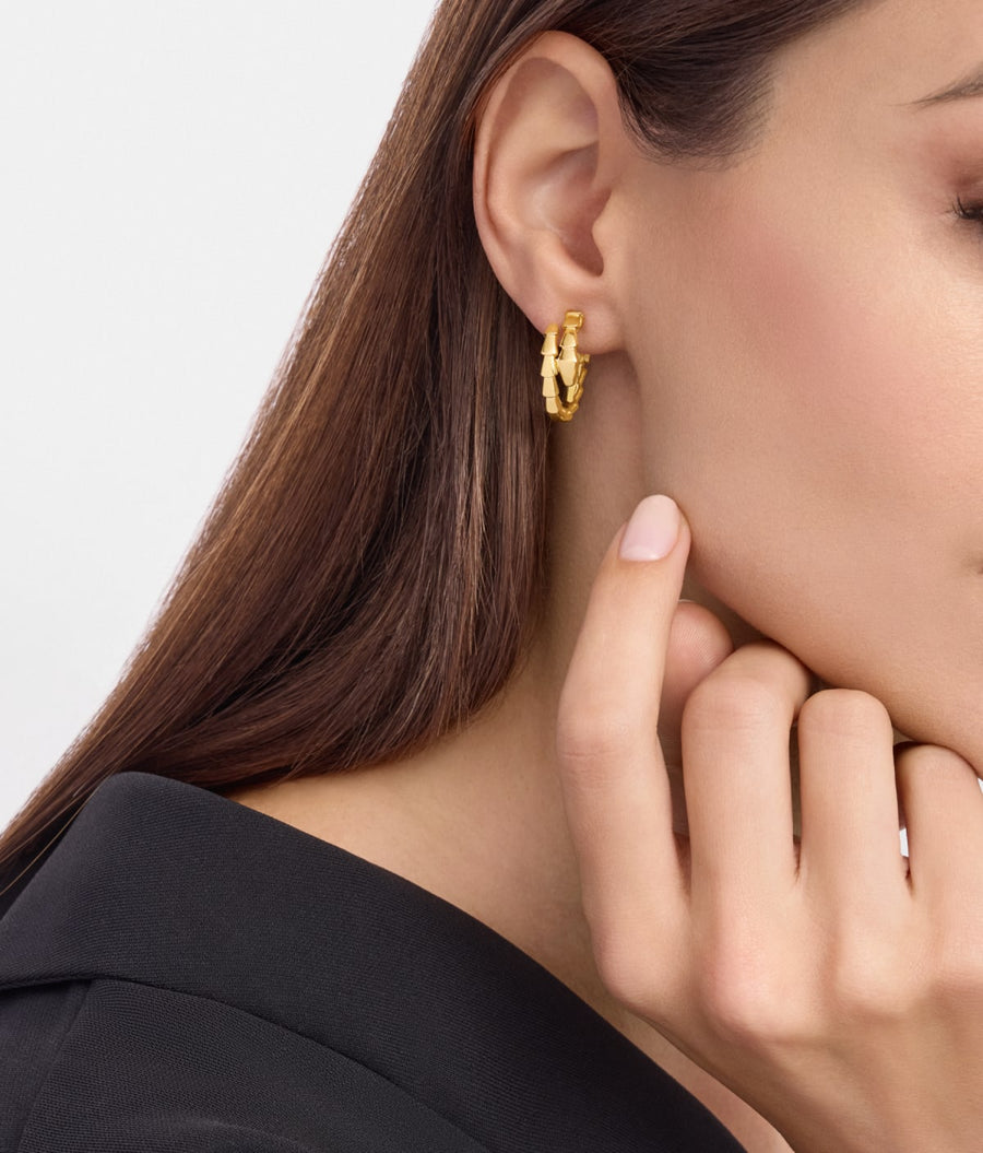 Bob Snake Giorno Triple-Coil Serpent Earrings in 14K Gold Finish — real photo 2