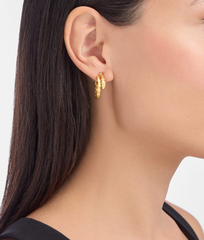 Bob Snake Giorno Triple-Coil Serpent Earrings in 14K Gold Finish — real photo 4