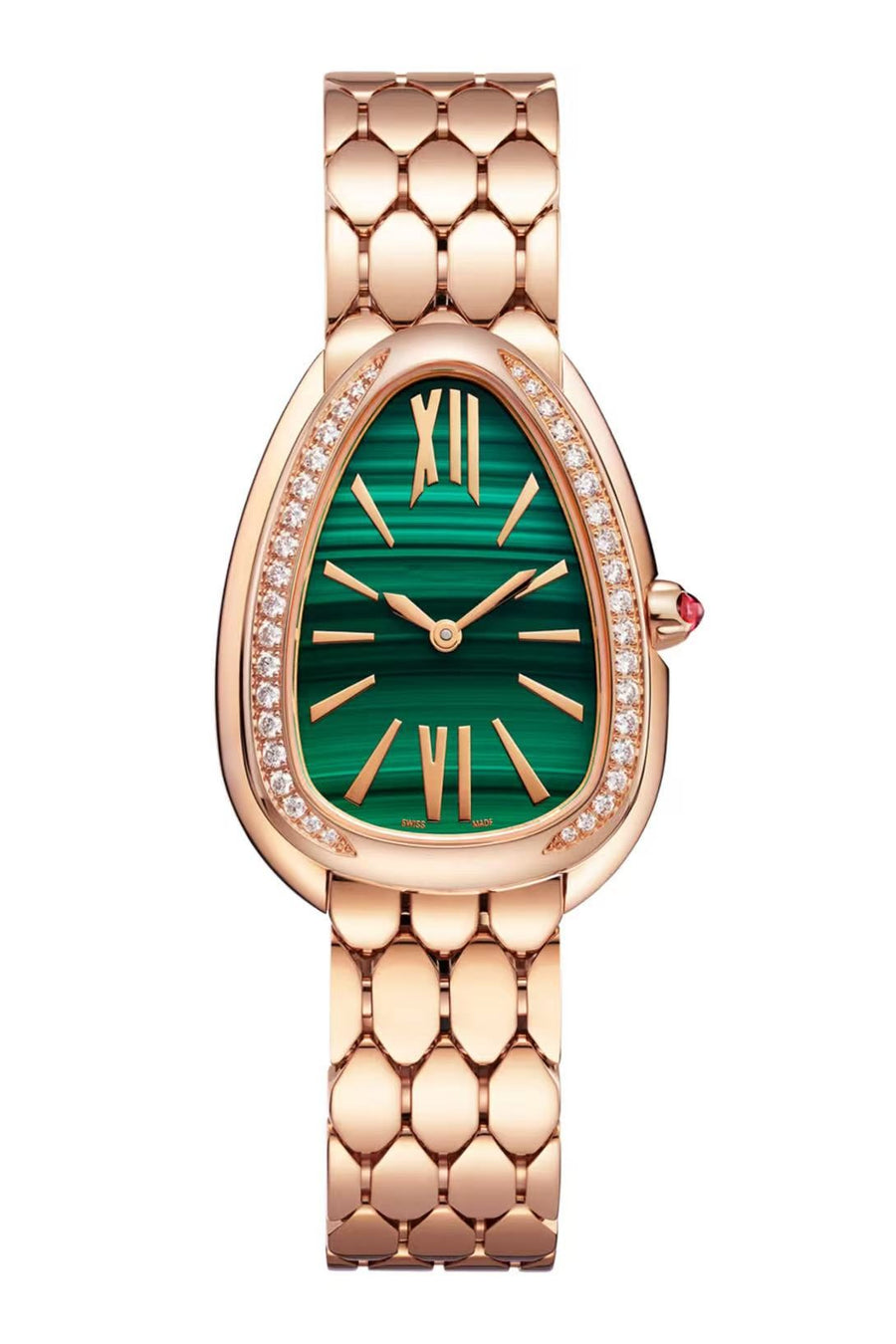 Bob Snake Soraya Watch Rose Gold Green Face Moissanite-Set Quartz — real photo 2