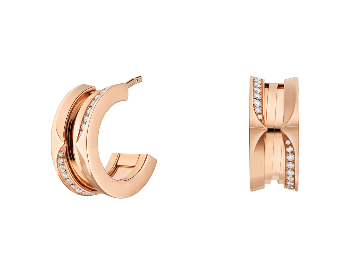 Bob Rollers Marlo Earrings , Moissanite| Yellow, Rose & White Gold — real photo 1