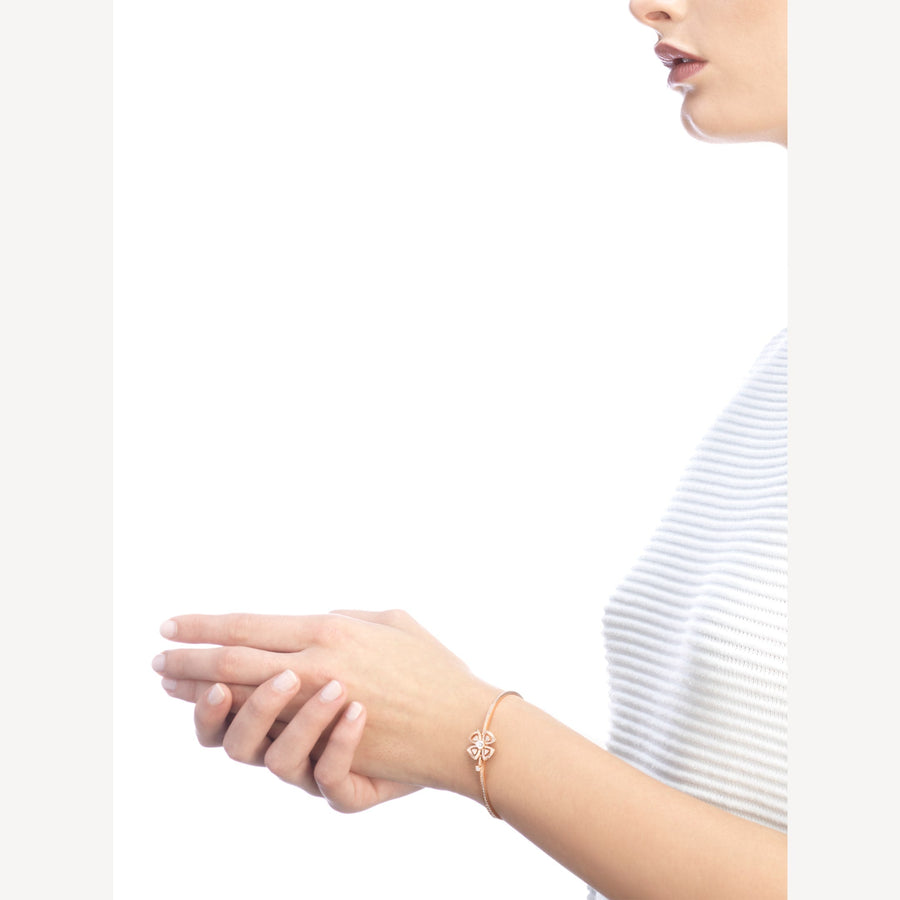 Bob Quatrefoil Rosalind Bracelet , Moissanite | Rose & White Gold — real photo 3