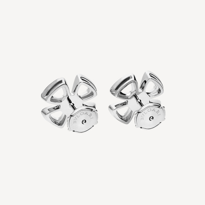 Bob Quatrefoil Rosalind White Gold Pair Earrings Lab-grown Moissanite — real photo 5