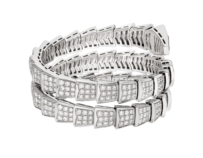 Bob Snake Lovato Bracelet Full Pavé Moissanite,Wide Band | Yellow, Rose & White Gold — real photo 5