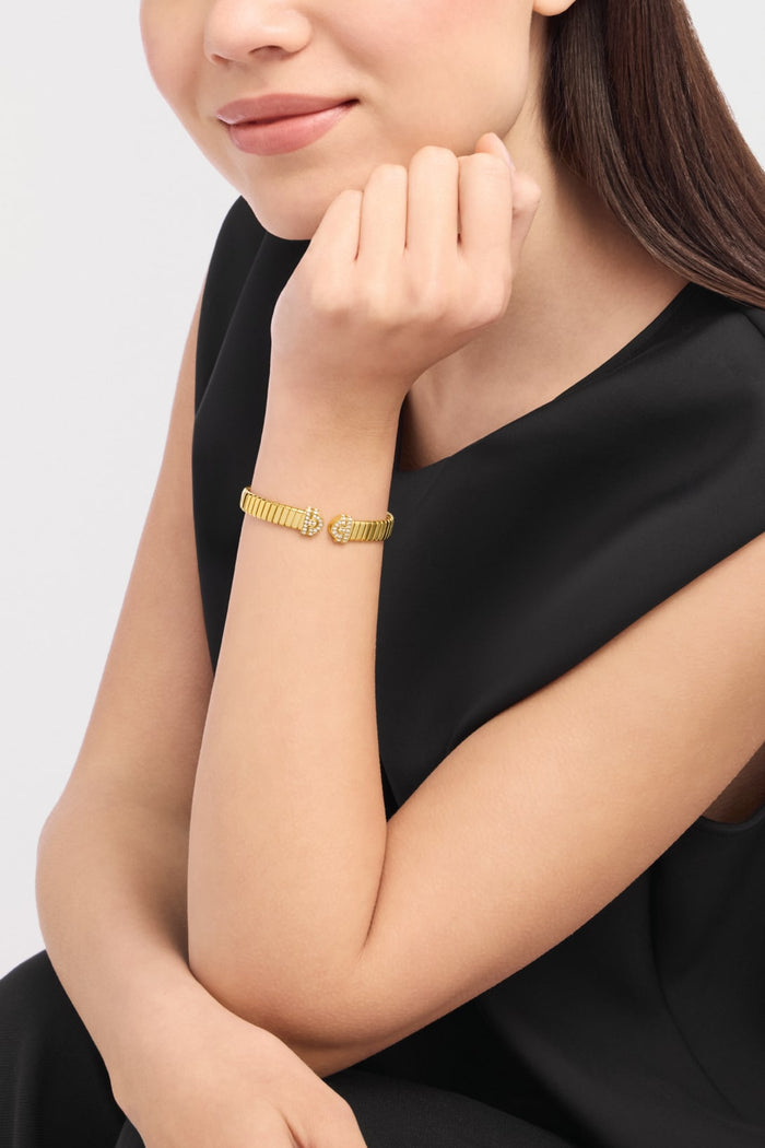 Bob Spirava Bracelet| Yellow, Rose & White Gold,Open — real photo 4