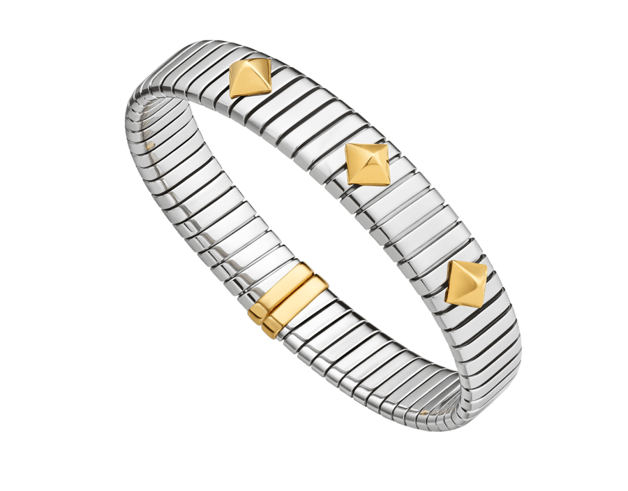 Bob Spirava Bracelet, White Gold, with Yellow Gold Studs — real photo 2