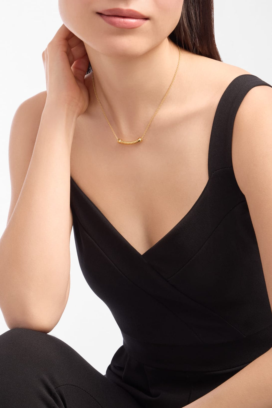 Bob Spirava Necklace, Yellow Gold — real photo 3
