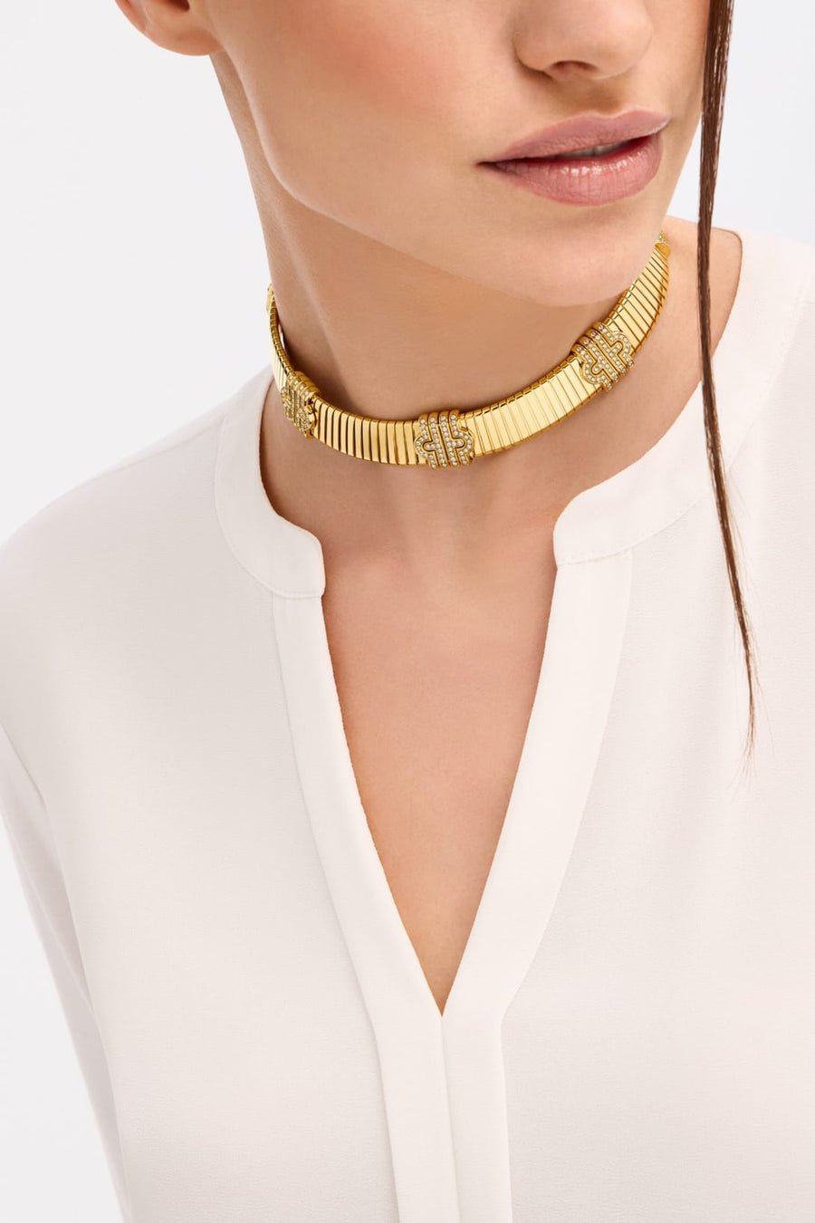 Bob Spirava Necklace, Yellow Gold, Geometric Totem — real photo 3