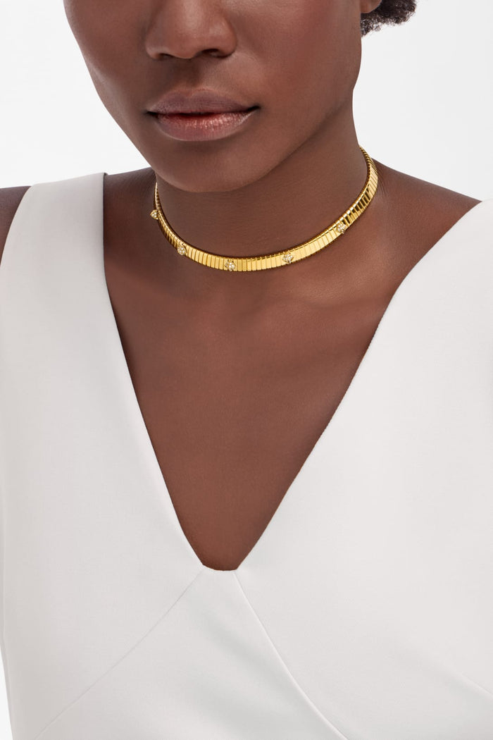 Bob Spirava Necklace, Yellow Gold, Moissanite — real photo 4