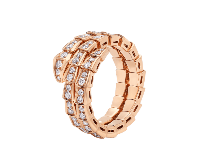 Bob Snake Giorno Ring – Full Moissanite Pavé | Yellow, Rose & White Gold — real photo 5