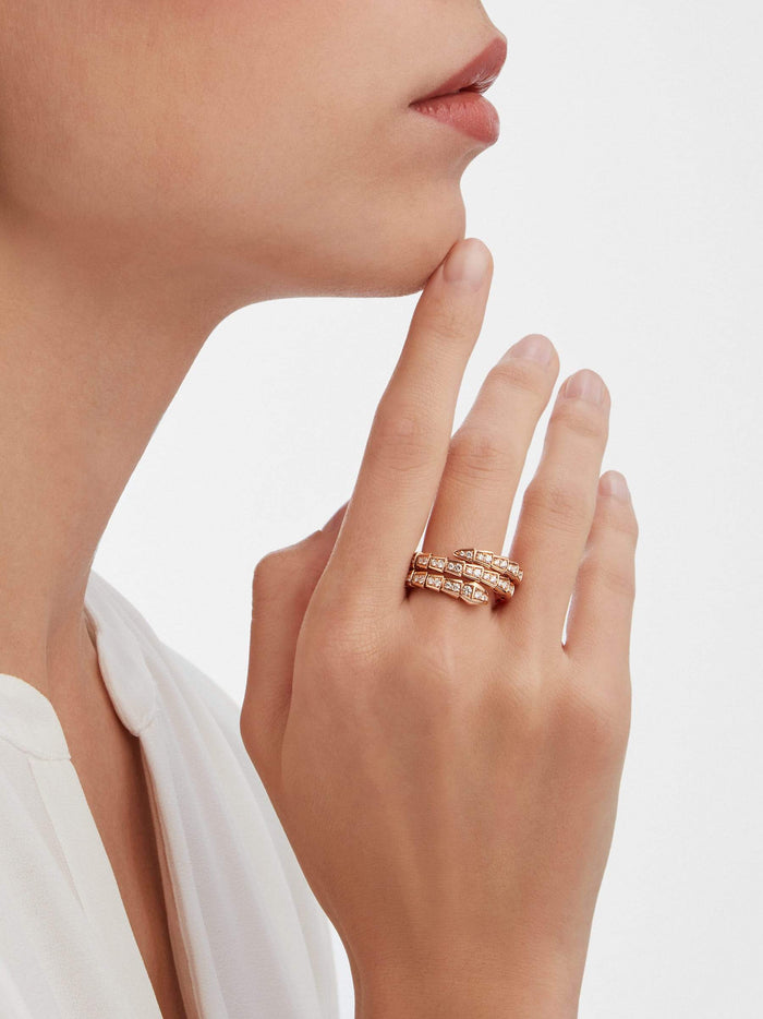 Bob Snake Giorno Ring – Full Moissanite Pavé | Yellow, Rose & White Gold — real photo 6