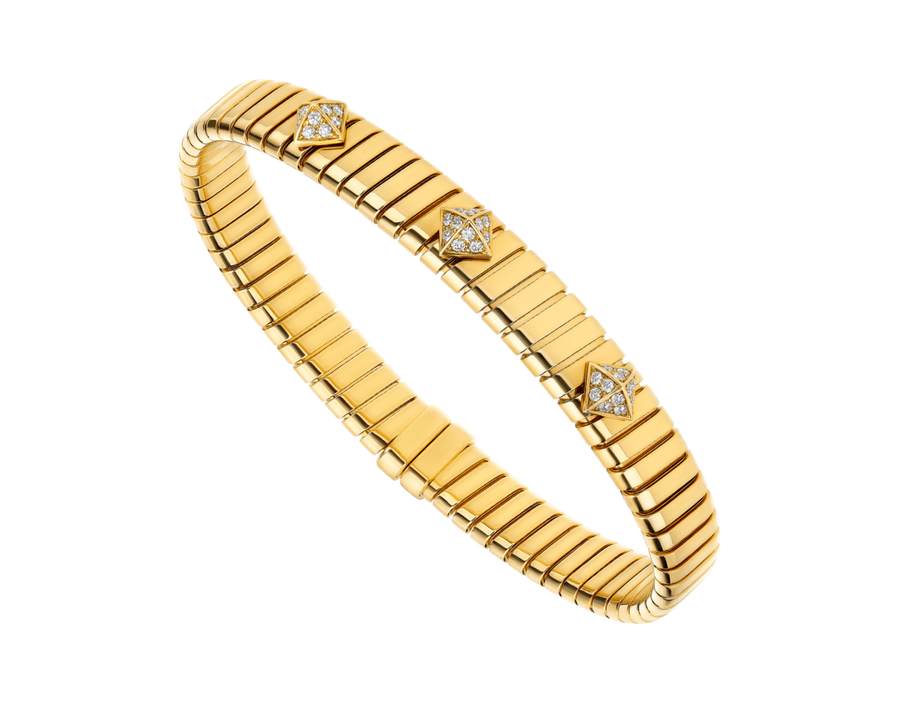 Bob Spirava Bracelet,Moissanite| Yellow, Rose & White Gold — real photo 2