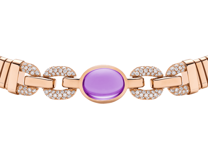 Bob Spirava Necklace, Rose Gold, Amethyst,Custom — real photo 5