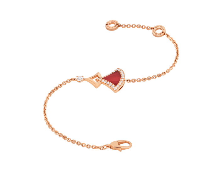Bob Aeris Fan Essential  Bracelet, Rose Gold, Carnelian  & Moissanite — real photo 4