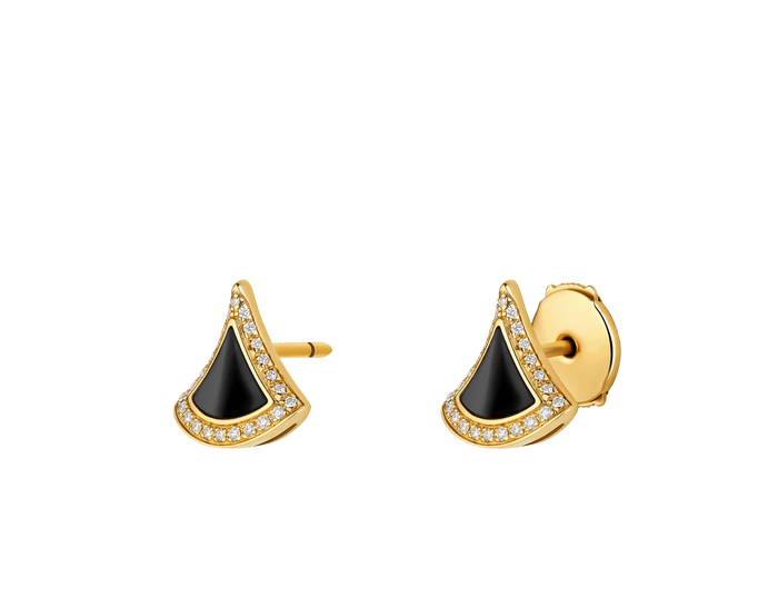 Bob Aeris Fan Essential  Earrings,  Yellow Gold ，Black onyx — real photo 5