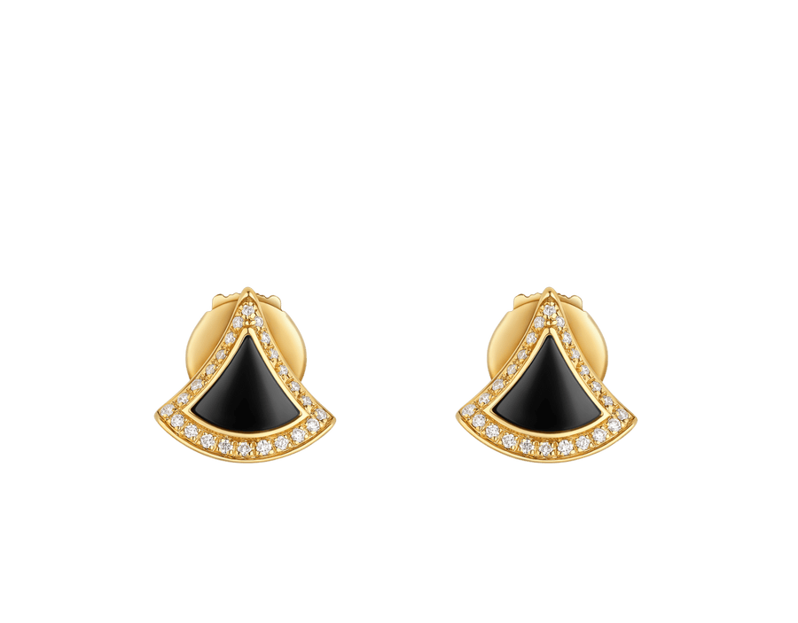 Bob Aeris Fan Essential  Earrings,  Yellow Gold ，Black onyx — real photo 2