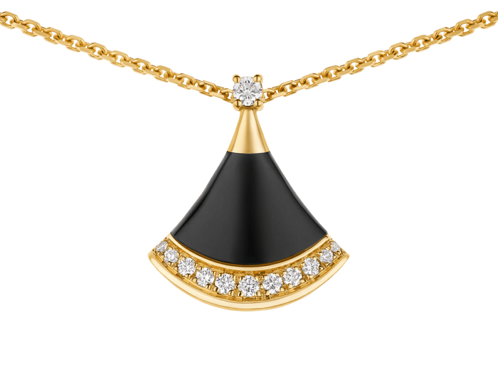Bob Aeris Fan Essential Necklace,  Yellow Gold ，Black onyx — real photo 6
