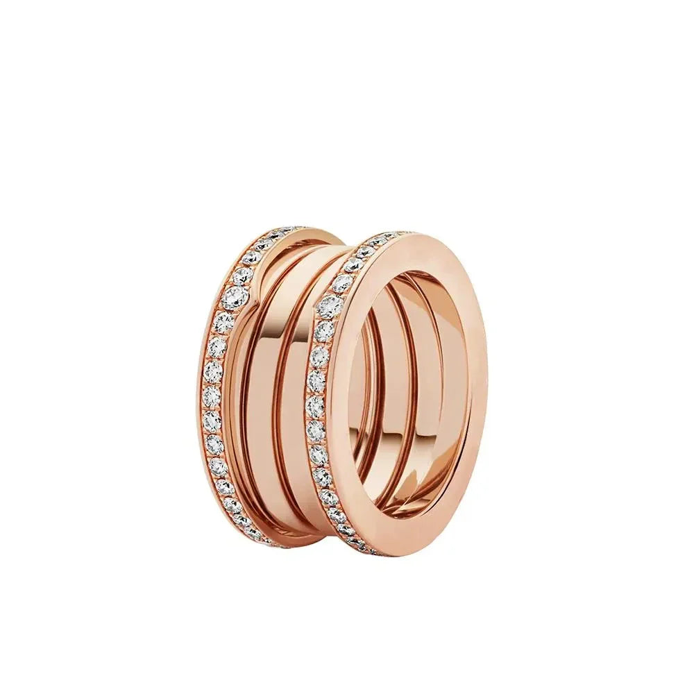 Bob Rollers Marlo Ring ,Two rows Moissanites| Rose & White Gold — real photo 1