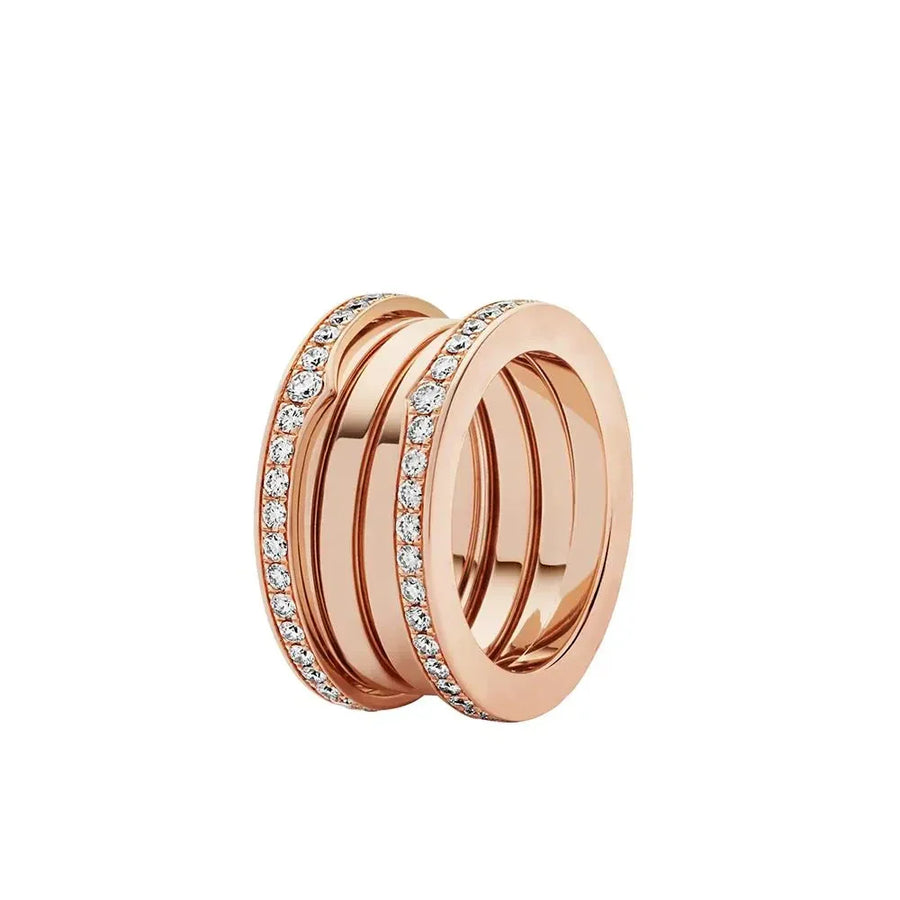 Bob Rollers Marlo Ring ,Two rows Moissanites| Rose & White Gold — real photo 2