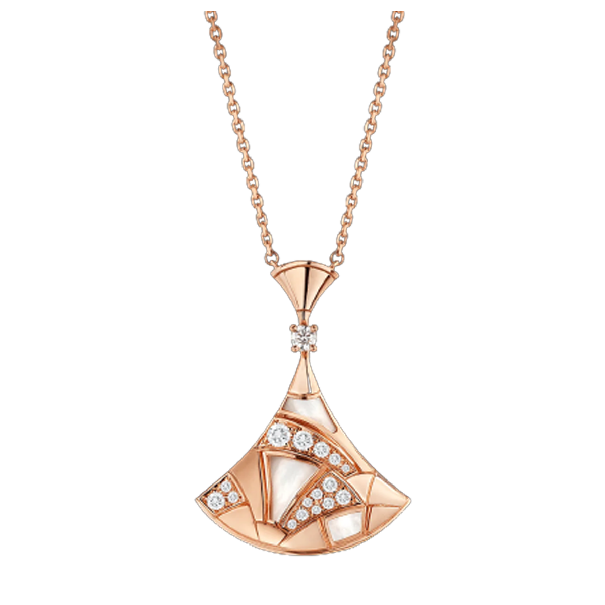 Bob Aeris Fan Essential  Necklace, Rose Gold, Emptiness and Moissanite — real photo 1