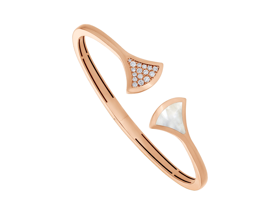 Bob Aeris Fan Essential Bracelet ，Rose Gold ， Moissanite &Mother-of-Pearl — real photo 2