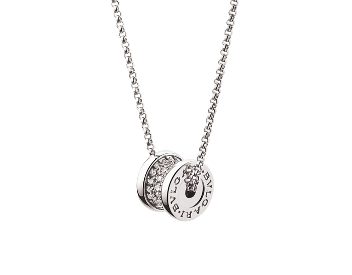 Bob Rollers Cordelia Necklace, pavé Moissanite| Yellow, Rose & White Gold — real photo 6