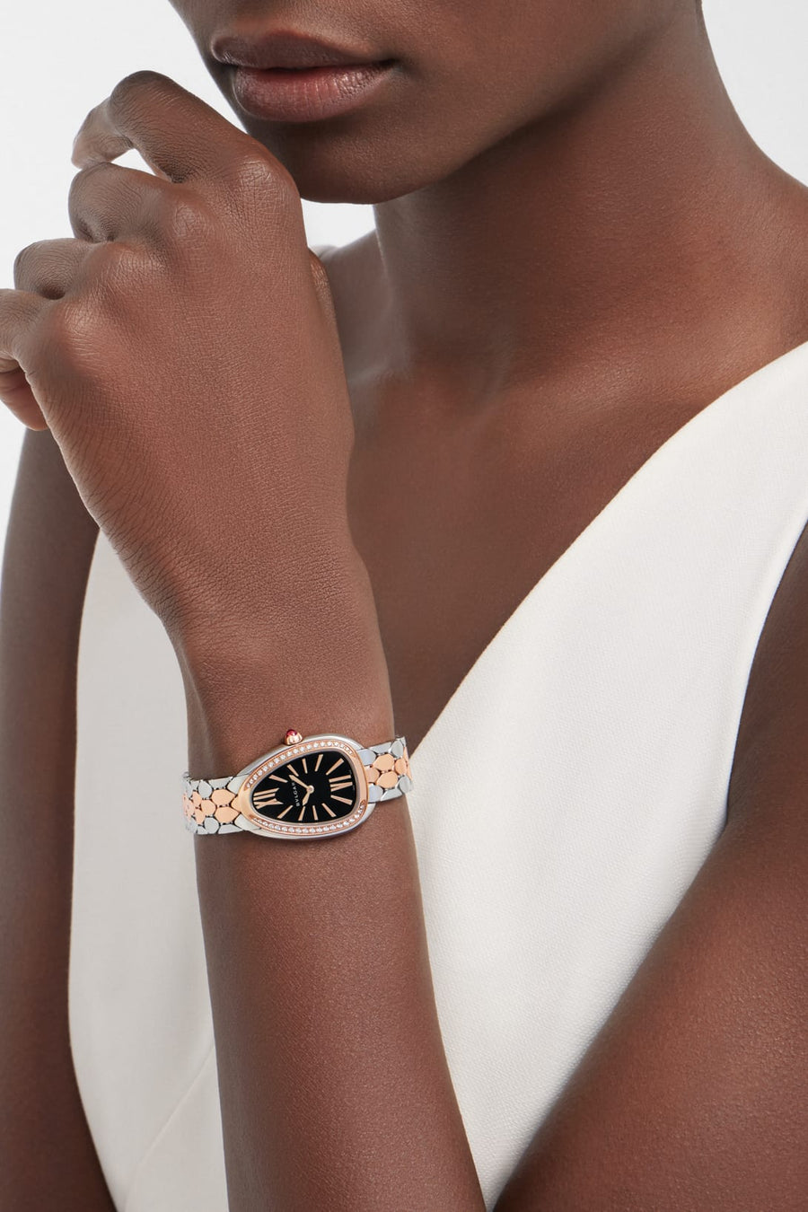Bob Snake Soraya Rose Gold Watch Bezel Set With Brilliant-cut Diamonds Black Dial — real photo 3
