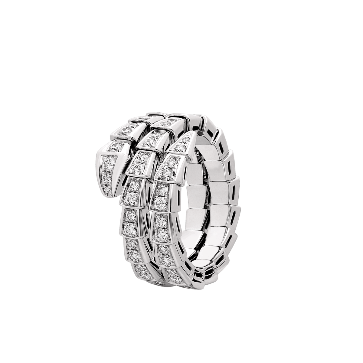 Bob Snake Giorno Ring – Full Moissanite Pavé | Yellow, Rose & White Gold — real photo 1