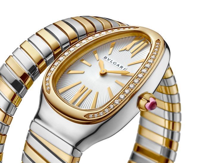 Bob Snake Chrono Yellow White Gold Watch Moissanite — real photo 5