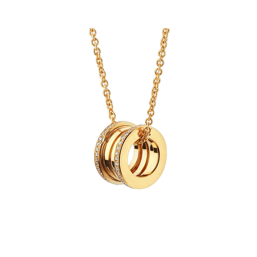 Bob Rollers Marlo Pendant ,Two-row Moissanite| Yellow, Rose & White Gold — real photo 2