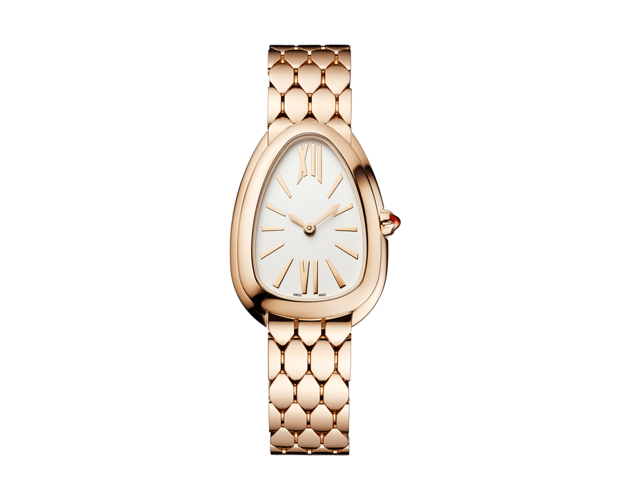 Bob Snake Soraya Rose Gold Watch Bezel And Crown Set With 1 Cab Cut Pink Rubellite — real photo 2