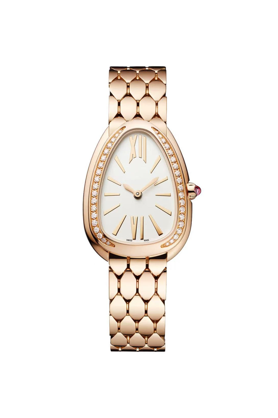 Bob Snake Soraya Watch Rose Gold White Face Moissanite-Set Quartz — real photo 2
